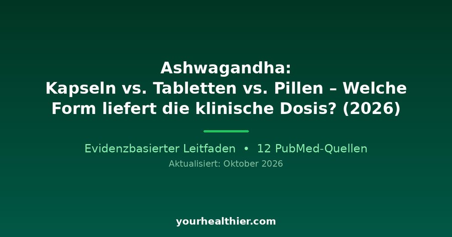 Ashwagandha: Kapseln vs. Tabletten vs. Pillen – Welche Form liefert die klinische Dosis? (2026)