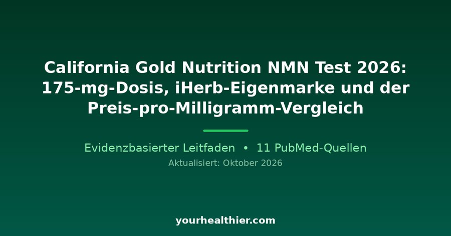 California Gold Nutrition NMN Test 2026: 175-mg-Dosis, iHerb-Eigenmarke und der Preis-pro-Milligramm-Vergleich