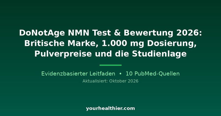 DoNotAge NMN Test & Bewertung 2026: Britische Marke, 1.000 mg Dosierung, Pulverpreise und die Studienlage