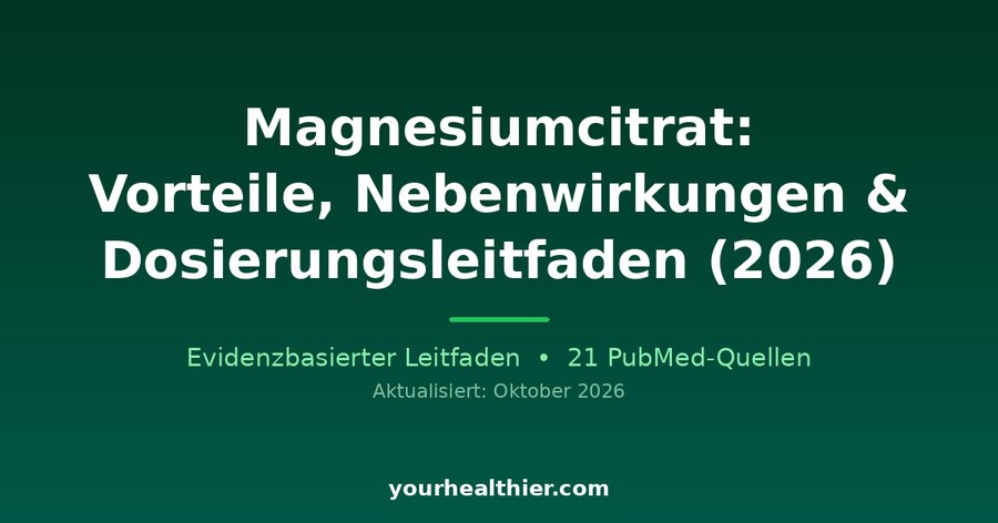 Magnesiumcitrat: Vorteile, Nebenwirkungen & Dosierungsleitfaden (2026)