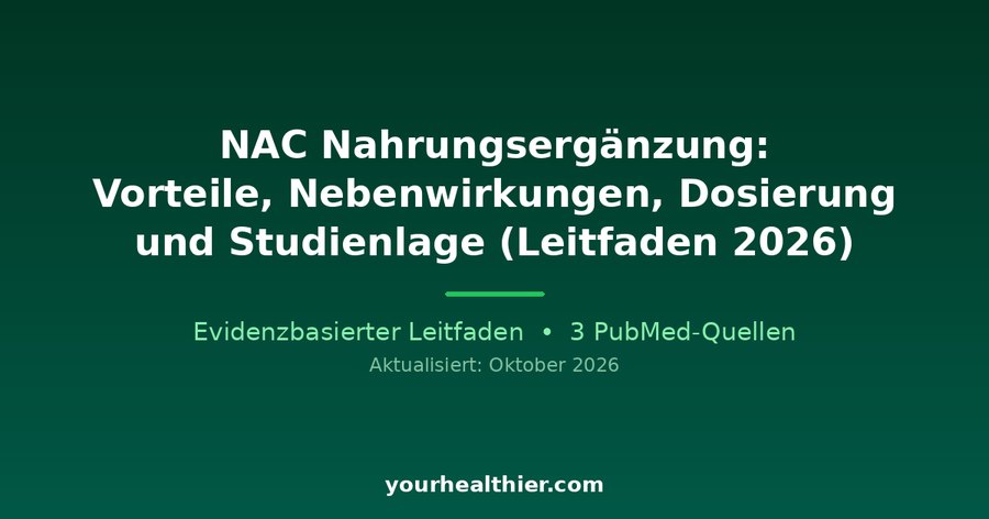 NAC Nahrungsergänzung: Vorteile, Nebenwirkungen, Dosierung und Studienlage (Leitfaden 2026)