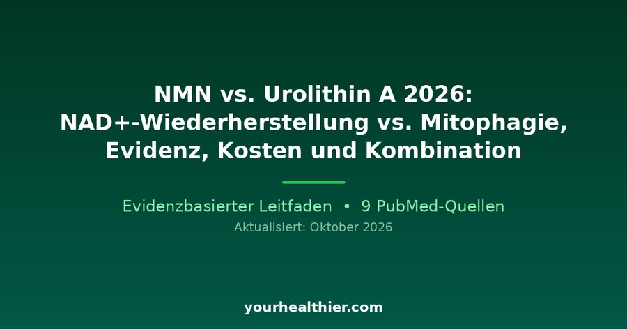NMN vs. Urolithin A 2026: NAD+-Wiederherstellung vs. Mitophagie, Evidenz, Kosten und Kombination