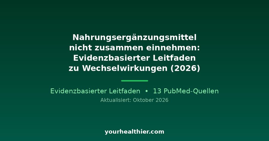 Nahrungsergänzungsmittel nicht zusammen einnehmen: Evidenzbasierter Leitfaden zu Wechselwirkungen (2026)