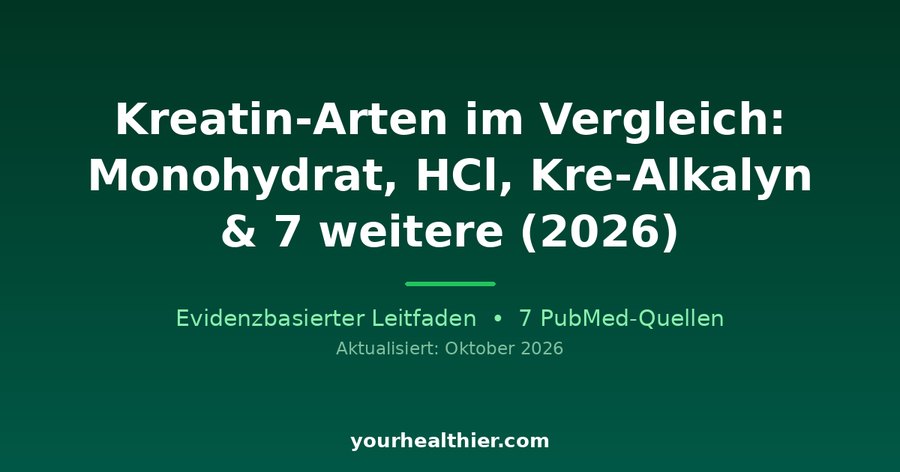 Kreatin-Arten im Vergleich: Monohydrat, HCl, Kre-Alkalyn & 7 weitere (2026)