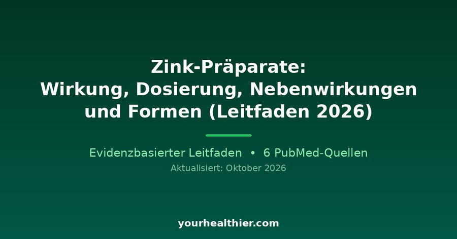 Zink-Präparate: Wirkung, Dosierung, Nebenwirkungen und Formen (Leitfaden 2026)